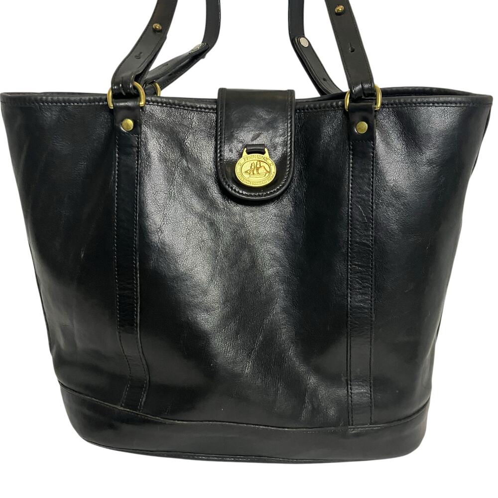 Brahmin Black Leather Tote Shoulder Bag - Picture 2 of 12